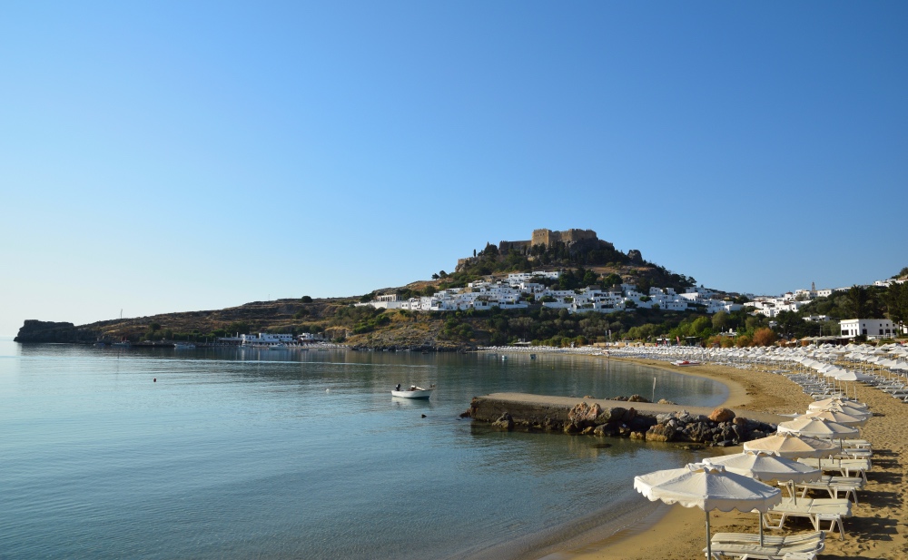 Lindos bay Rhodes Greece