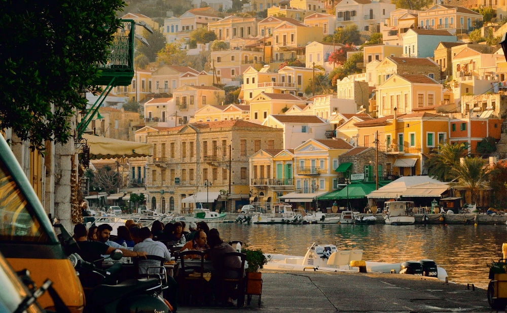 Symi island harbour Greece